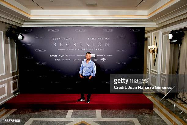 Director Alejandro Amenabar attends the 'Regression' photocall at Villamagna Hotel on August 27, 2015 in Madrid, Spain.