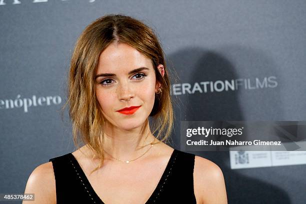 Actress Emma Watson attends the 'Regression' photocall at Villamagna Hotel on August 27, 2015 in Madrid, Spain.