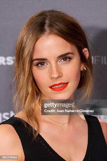 Actress Emma Watson attends the 'Regression' photocall at Villamagna Hotel on August 27, 2015 in Madrid, Spain.