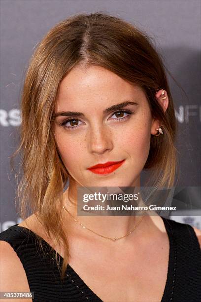 Actress Emma Watson attends the 'Regression' photocall at Villamagna Hotel on August 27, 2015 in Madrid, Spain.