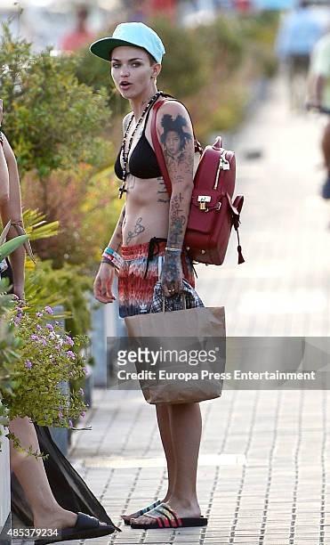 Ruby Rose is seen on August 3, 2015 in Ibiza, Spain.