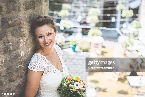 wedding day - lace dress stock pictures, royalty-free photos & images