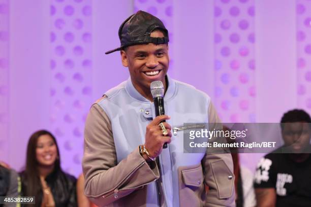 Recording artist Mack Wilds visits 106 & Park at BET studio on April 16, 2014 in New York City.