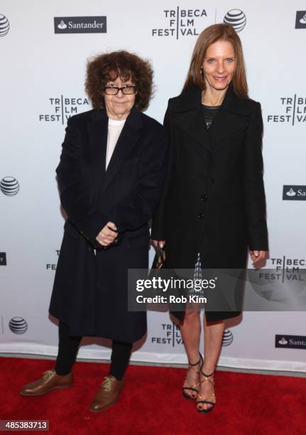 Ingrid Sischy and Sandra Brant attend the "Dior and I" Premiere during the 2014 Tribeca Film Festival at the SVA Theater on April 17, 2014 in New...