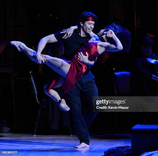 Alessandra Ferri and Herman Cornejo perform onstage during The 2014 Revlon Concert For The Rainforest Fund at Carnegie Hall on April 17, 2014 in New...
