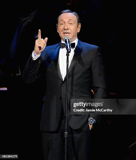 Kevin Spacey performs during the 25th Anniversary Rainforest Fund Benefit Concert at Carnegie Hall on April 17, 2014 in New York City.