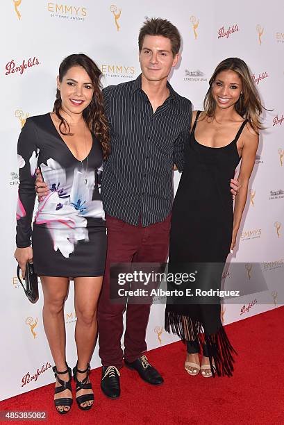 Actors Elena Tovar, Robert Palmer Watkins and Brytni Sarpy attend a cocktail reception hosted by the Academy of Television Arts & Sciences...