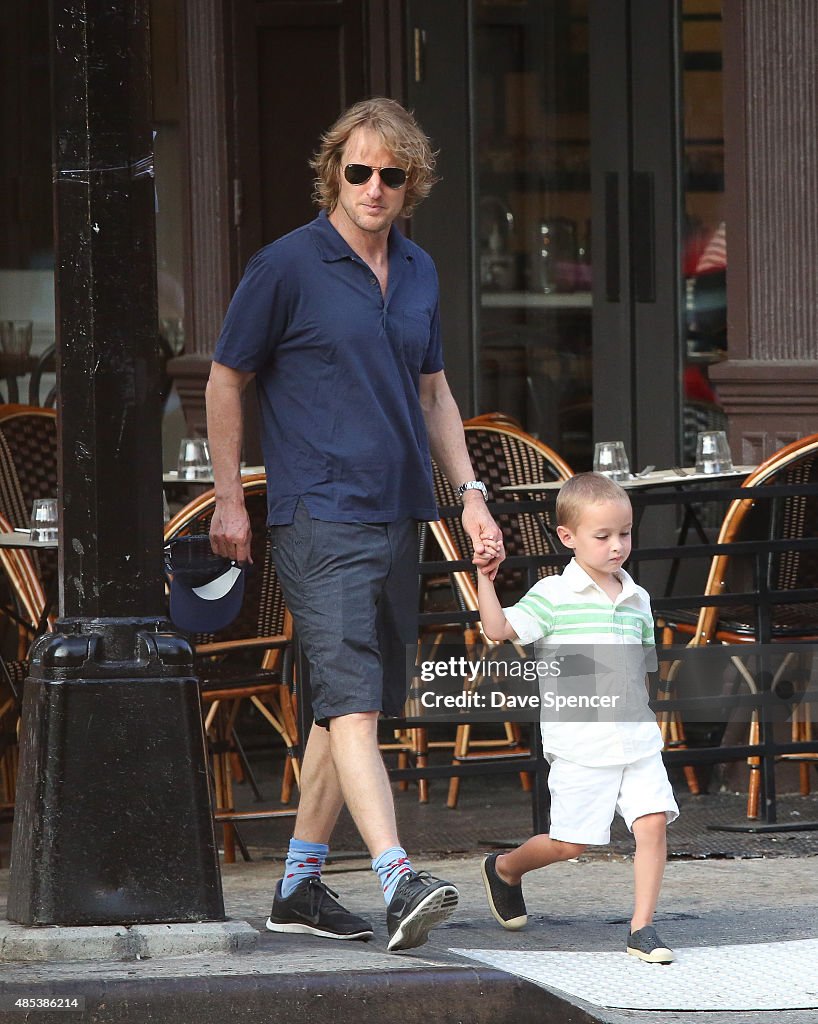 Owen Wilson and family In New York City - August 26, 2015