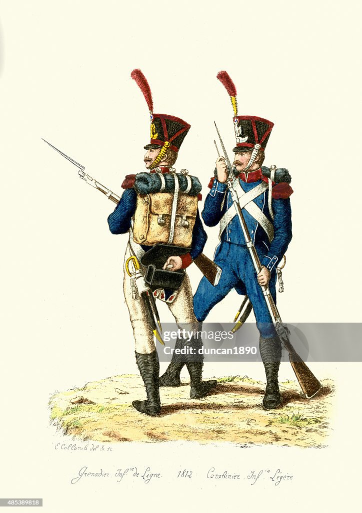 Armée française-Grenadier et Carabinier ligne infanterie