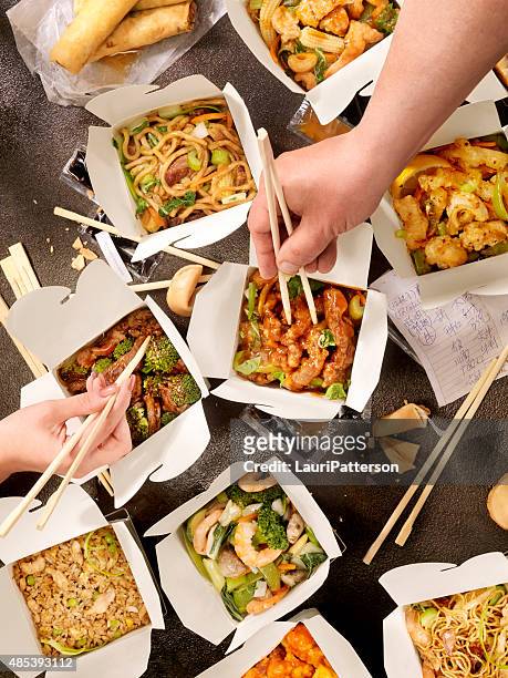 chinese take out - chinese noodles stock pictures, royalty-free photos & images