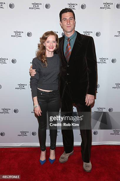Actors Wrenn Schmidt and Pablo Schreiber attend the "Preservation" Premiere during the 2014 Tribeca Film Festival at the SVA Theater on April 17,...
