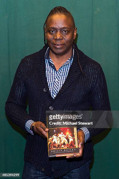 Singer Philip Bailey of Earth, Wind & Fire attends Philip Bailey in Conversation With Stephen Hill at Barnes & Noble 82nd Street on April 17, 2014 in...