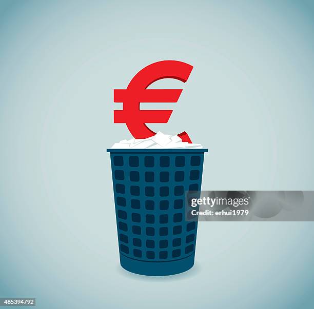 garbage - euros and trash stock illustrations