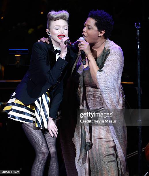 Ivy Levan and Lisa Fischer perform onstage during The 2014 Revlon Concert For The Rainforest Fund at Carnegie Hall on April 17, 2014 in New York City.