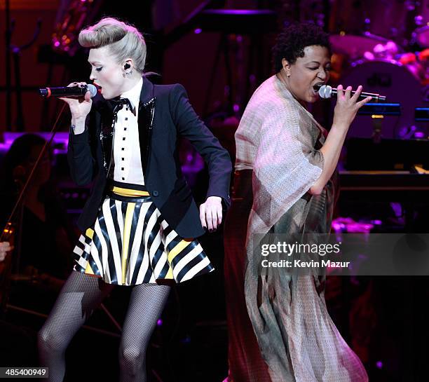 Ivy Levan and Lisa Fischer perform onstage during The 2014 Revlon Concert For The Rainforest Fund at Carnegie Hall on April 17, 2014 in New York City.