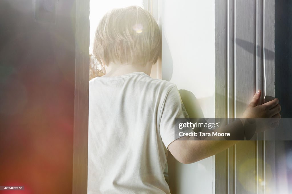 Young child with back to camera