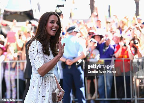 Catherine, Duchess of Cambridge, arrives at the Sydney Royal Easter Show on April 18, 2014 in Sydney, Australia. The Duke and Duchess of Cambridge...