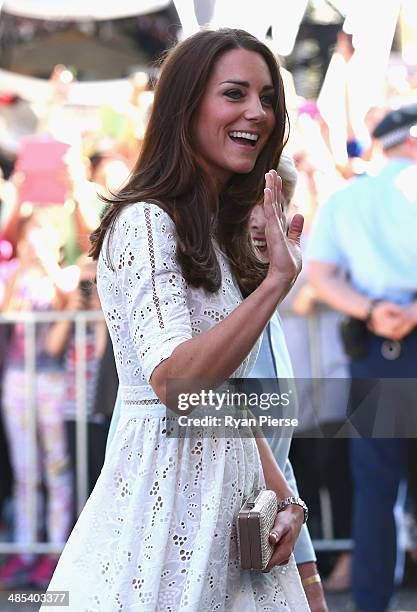 Catherine, Duchess of Cambridge, arrives at the Sydney Royal Easter Show on April 18, 2014 in Sydney, Australia. The Duke and Duchess of Cambridge...