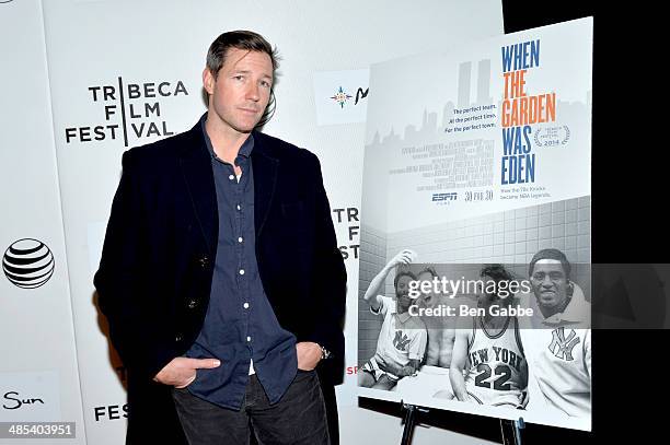 Actor Ed Burns attends the Tribeca/ESPN Sports Film Festival Gala: "When The Garden Was Eden" during the 2014 Tribeca Film Festival at BMCC Tribeca...