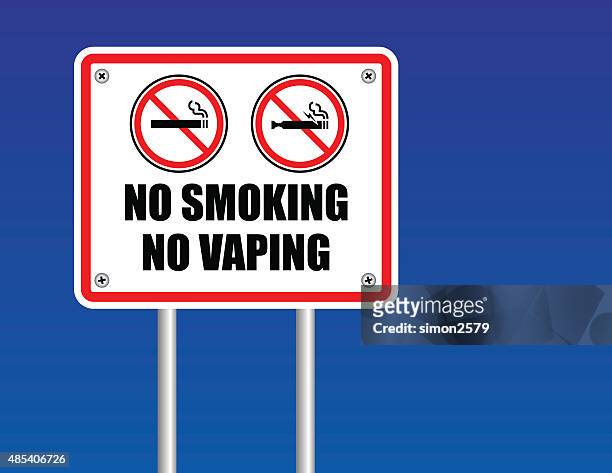 keine raucher keine vaping schild - electronic cigarette stock-grafiken, -clipart, -cartoons und -symbole