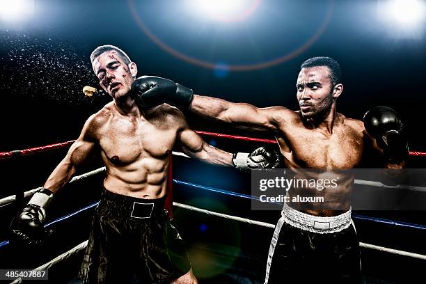 boxing combat - knockout punch stock pictures, royalty-free photos & images