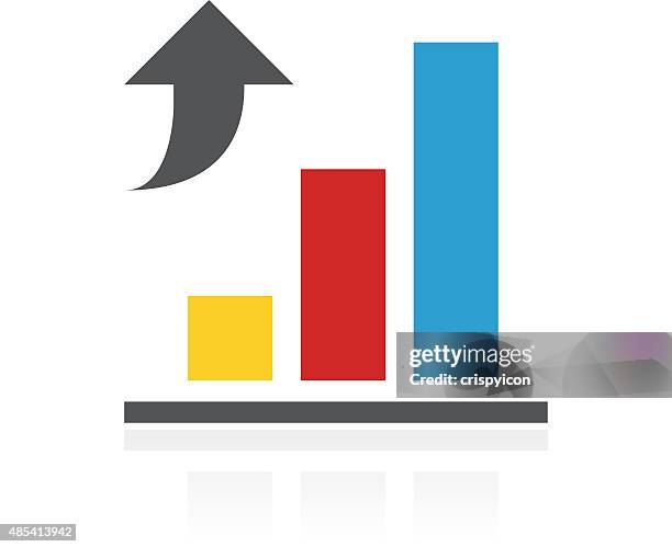bar graph icon on a white background. - value stream stock illustrations