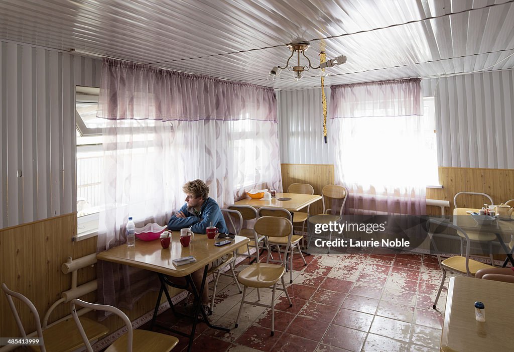 Man alone in restaurant, Kazakhstan