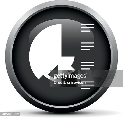 Coxcomb Chart icon on a round button. Coxcomb Chart icon on a round button.