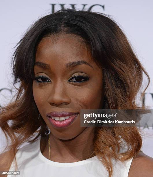 Singer Estelle attends the "For the Love of Cinema" dinner hosted by IWC Schaffhausen and Tribeca Film Festival at Urban Zen on April 17, 2014 in New...