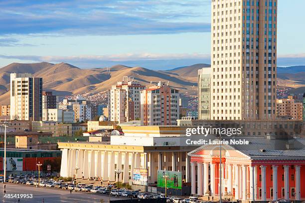 ulaanbaatar in evening light - ulan bator stock pictures, royalty-free photos & images