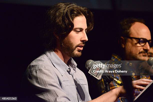 Jason Reitman and Kevin Pollak attend the Film Independent At LACMA live read of Mrs. Robinson at Bing Theatre At LACMA on April 17, 2014 in Los...