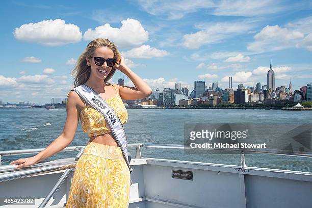 Miss USA 2015 Olivia Jordan attends the Ride of Fame City Sightseeing Cruise at Pier 78 on August 27, 2015 in New York City.
