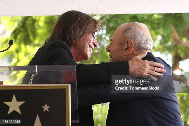Singer Jackson Browne and music executive Joe Smith attend a ceremony honoring music executive Joe Smith wtih a star on The Hollywood Walk of Fame on...
