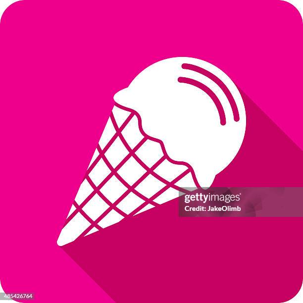 ice cream cone icon silhouette - ice cream scoop stock illustrations