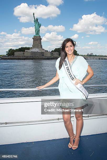 Miss Universe 2014 Paulina Vega attends the Ride of Fame City Sightseeing Cruise at Pier 78 on August 27, 2015 in New York City.