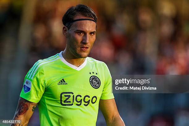 Nemanja Gudelj of Ajax Amsterdam in action during the UEFA Europa League Play Off Round 2nd Leg match between FK Jablonec and Ajax Amsterdam on...