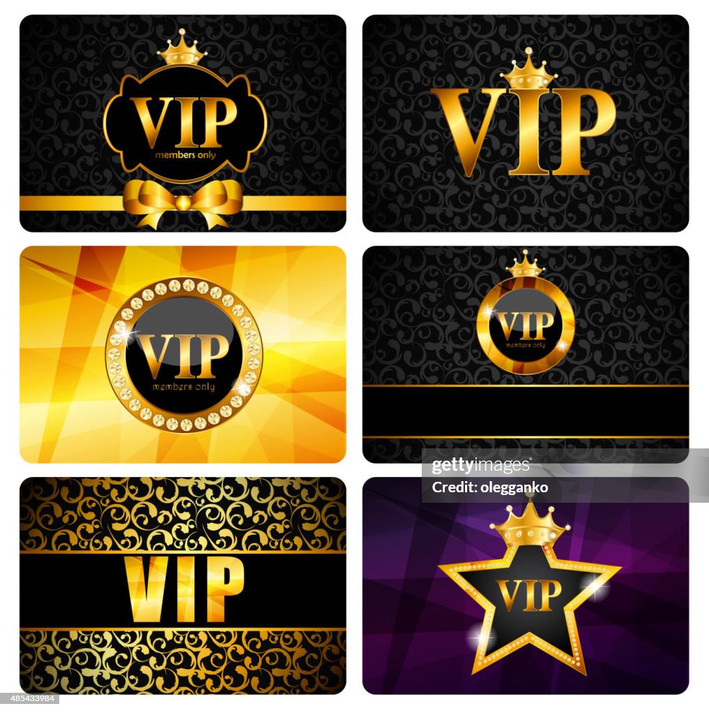 Vip Group Members Vip Members Card Set Vector Illustration High-Res Vector Graphic ...