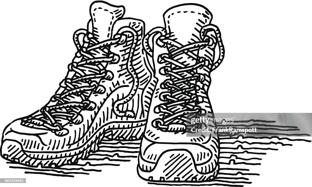 Wanderschuhe paar Zeichnung