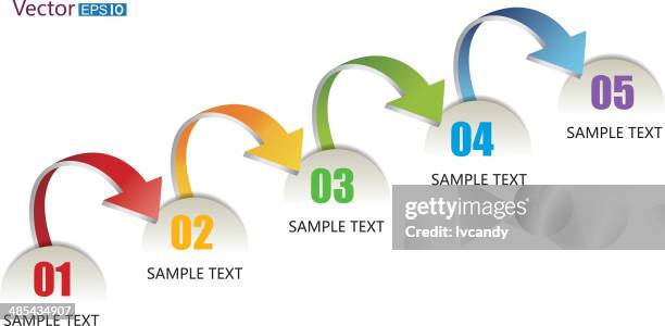 5 Step Progression Rrows Five Steps Progress High-Res Vector Graphic - Getty Images