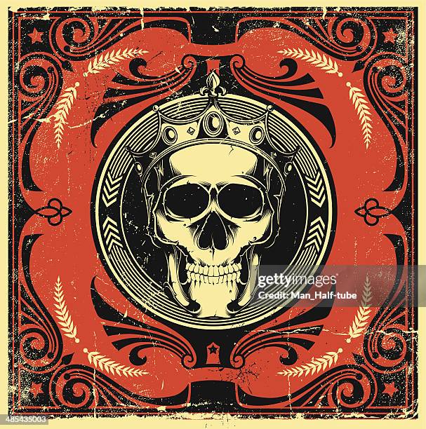 skull design - crown pattern stock illustrations