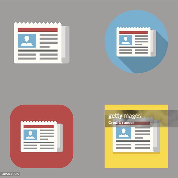 flat newspaper icons | kalaful series - editorial stock illustrations
