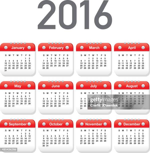2016 generic printable calendar design template layout - generic calendar stock illustrations
