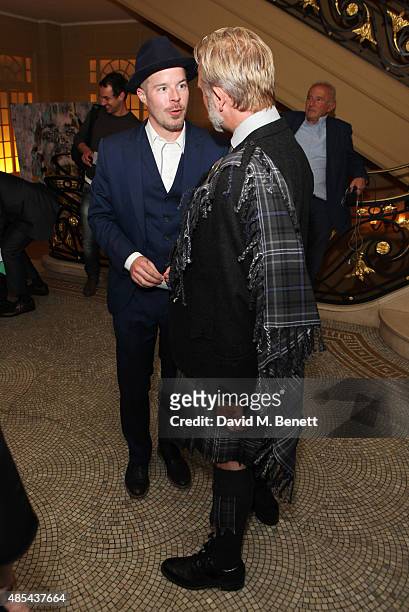 Cast member Stephen Wight and producer Julian Stoneman attend the after party following the press night performance of "McQueen" at The Club at Cafe...