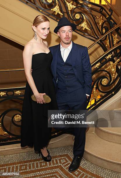 Cast members Carly Bawden and Stephen Wight attend the after party following the press night performance of "McQueen" at The Club at Cafe Royal on...