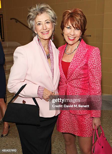 Maureen Lipman and Kathy Lette attend the after party following the press night performance of "McQueen" at The Club at Cafe Royal on August 27, 2015...