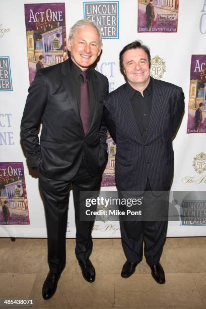 Actors Victor Garber and Nathan Lane attend the opening night party for "Act One" at The Plaza Hotel on April 17, 2014 in New York City.