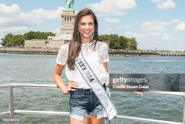 Miss Teen USA Katherine Haik attends a CitySightseeing cruise to the Statue of Liberty on August 27, 2015 in New York City.