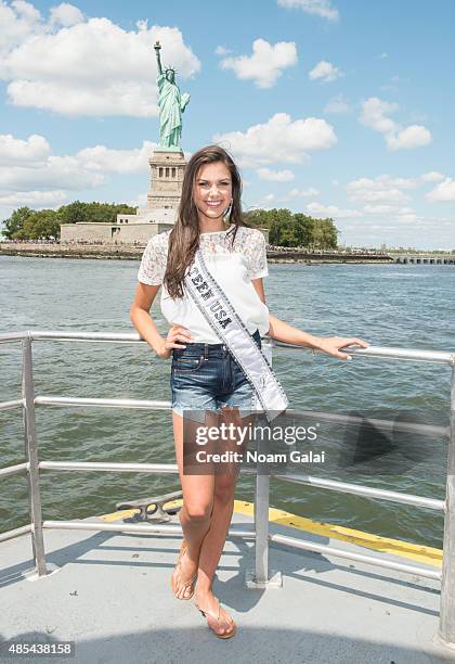 Miss Teen USA Katherine Haik attends a CitySightseeing cruise to the Statue of Liberty on August 27, 2015 in New York City.