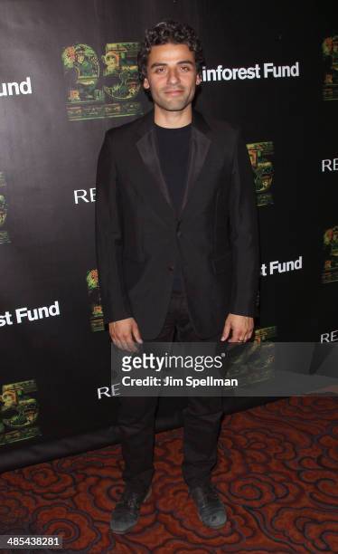 Actor Oscar Isaac attends the 25th Anniversary Rainforest Fund Benefit at Mandarin Oriental Hotel on April 17, 2014 in New York City.