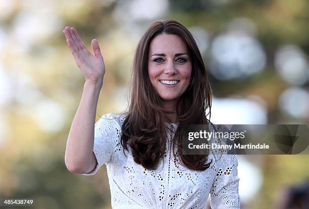 Catherine, Duchess of Cambridge visits Manly Beach on April 18, 2014 in Sydney, Australia. The Duke and Duchess of Cambridge are on a three-week tour...
